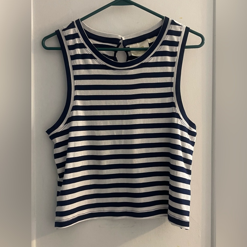 Maeve Cropped Striped Tank Size Medium